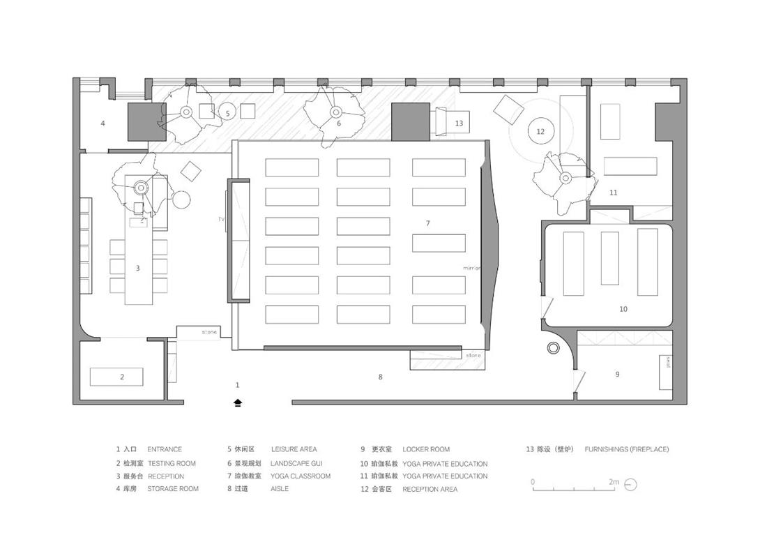 瑜伽馆平面图设计