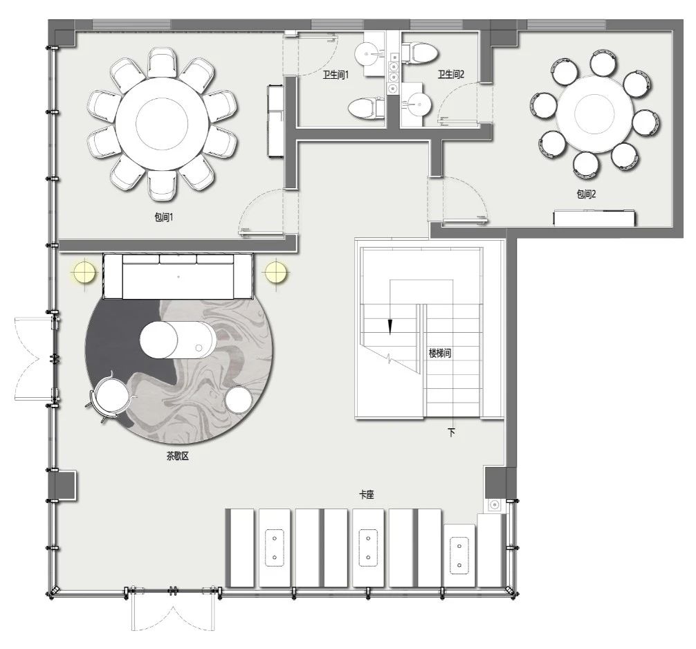 茶餐厅二层平面方案设计
