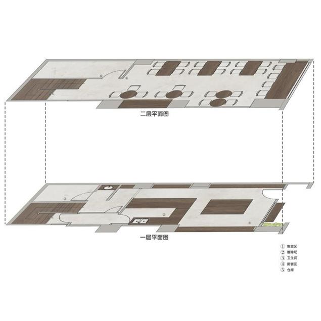 zakka风店铺上下两层平面方案设计