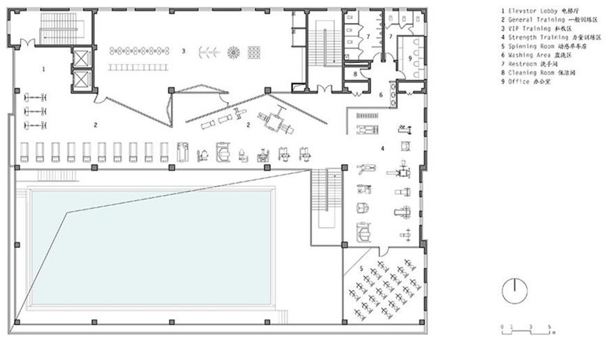 健身中心三层平面方案设计