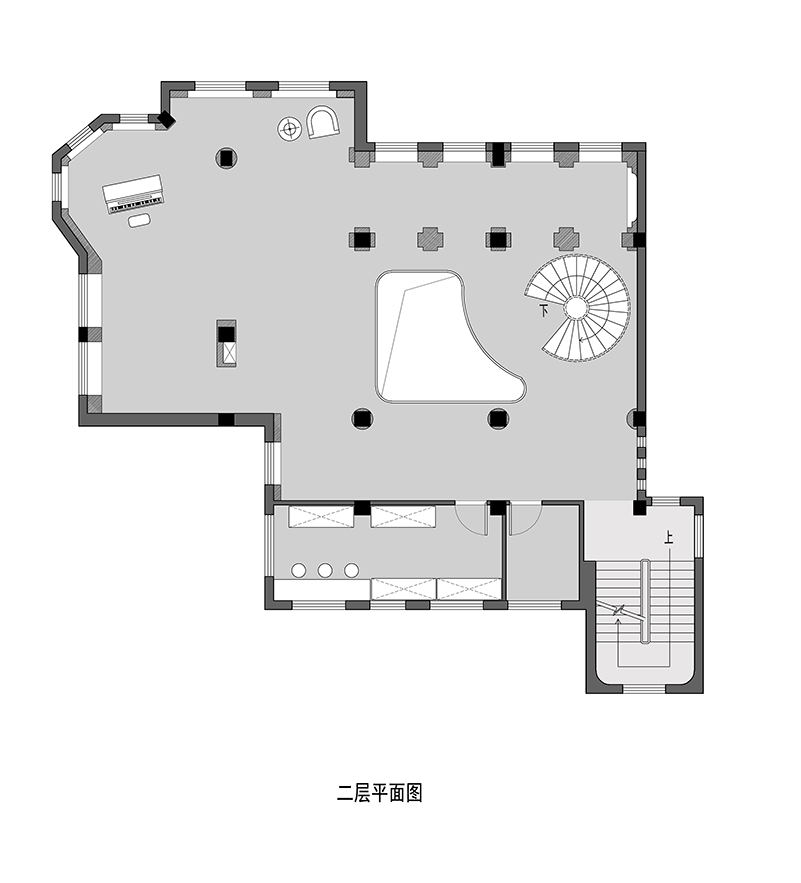 摄影空间二层平面方案设计