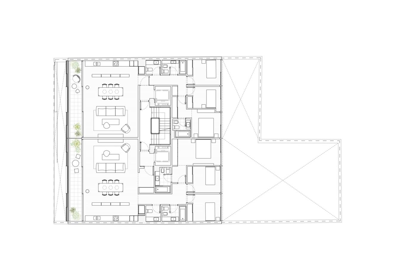 公寓楼二楼平面方案设计